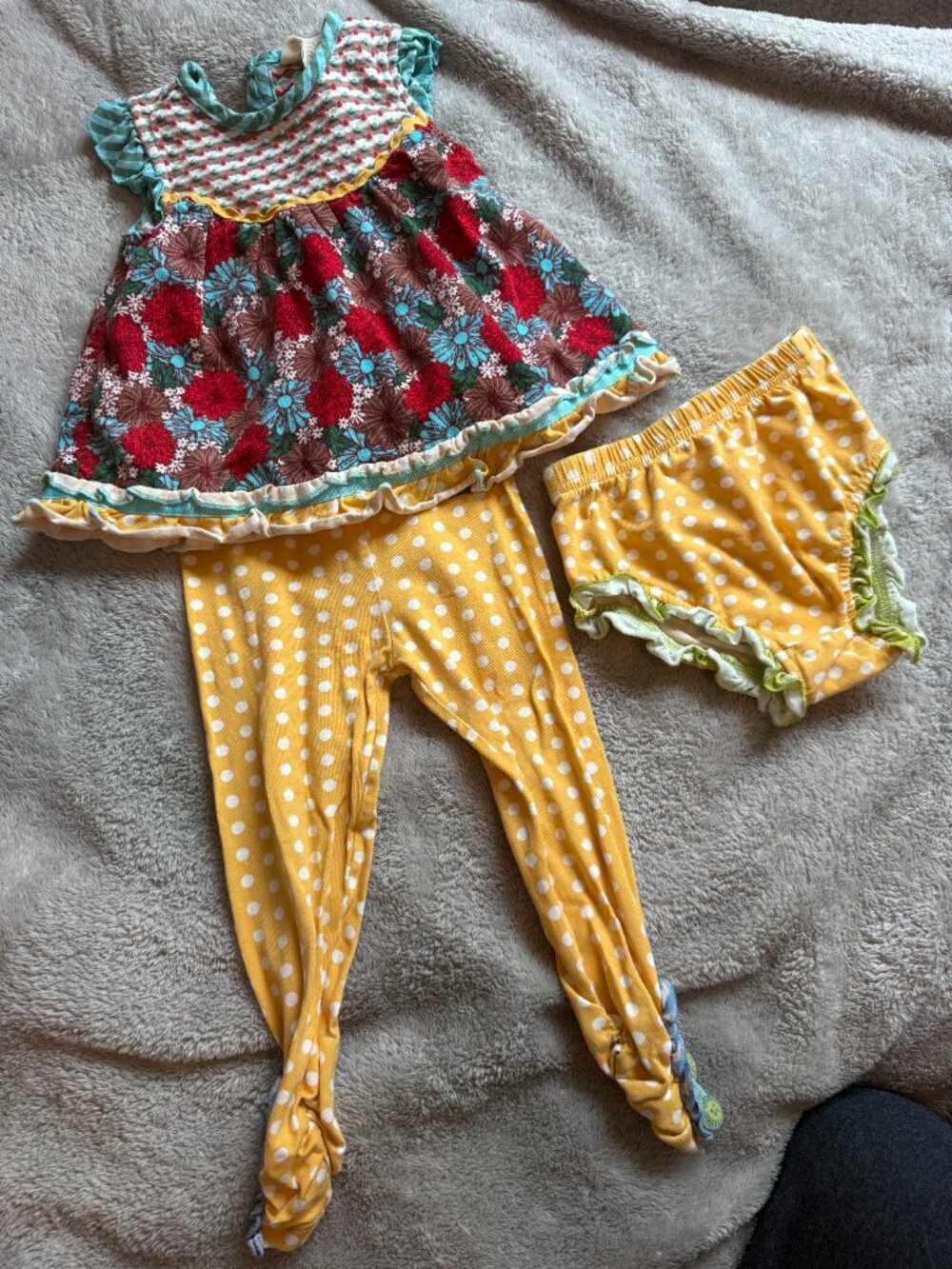 Matilda Jane "School Bus" outfit - dress/top, leggings, diaper cover bundle!